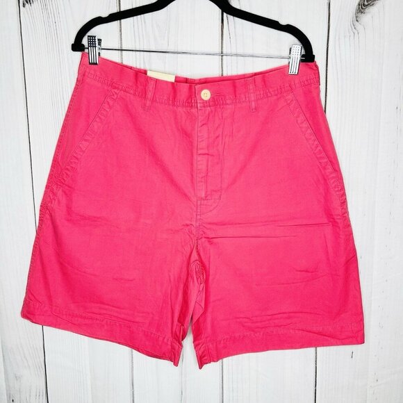 Nautica Pink Flat Plain Front Chino Shorts 8" Inseam Mens Size 34 NWT - Picture 1 of 8